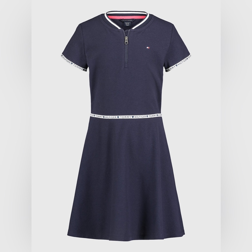 Tommy Hilfiger Little Kids' Navy Blazer Quarter-Zip Dress NWT